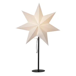 STAR TRADING Mixa stående stjerne, metal/papir sort/hvid
