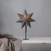 STAR TRADING Mixa stående stjerne, metal/papir sort/mørkegrå