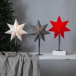 STAR TRADING Mixa stående stjerne, metal/papir sort/mørkegrå