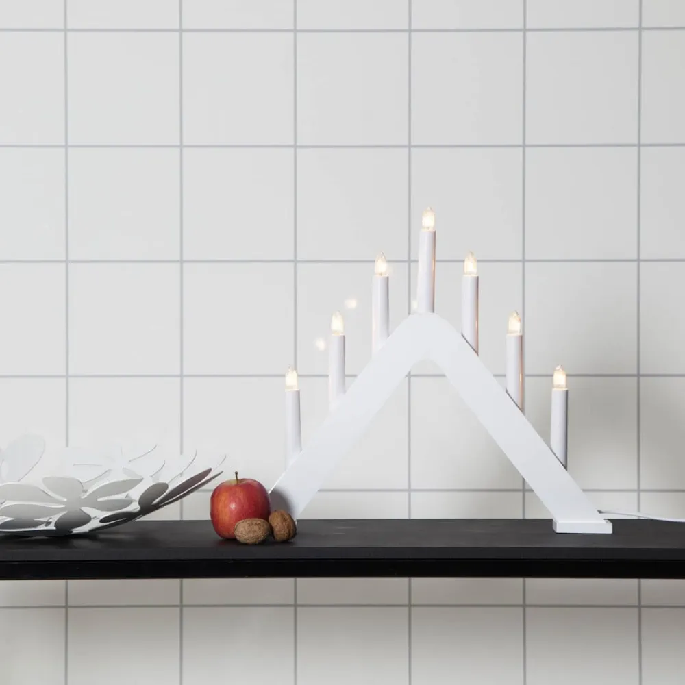 STAR TRADING Julepynt|Vinduesdekoration>Moderne designet lysestage Jarve hvid