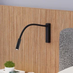 Molto Luce Væglamper>Arok LED-væglampe, sort, aluminium, fremspring 49 cm