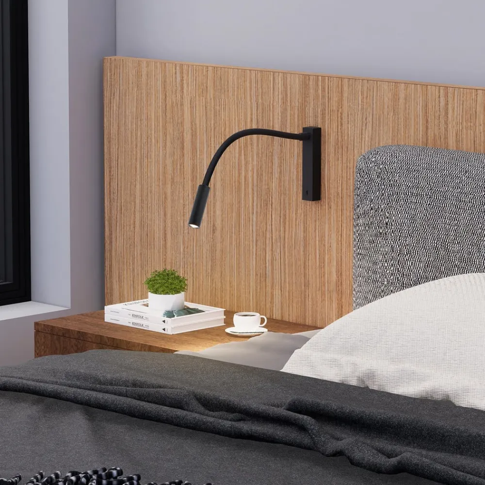 Molto Luce Væglamper>Arok LED-væglampe, sort, aluminium, fremspring 49 cm