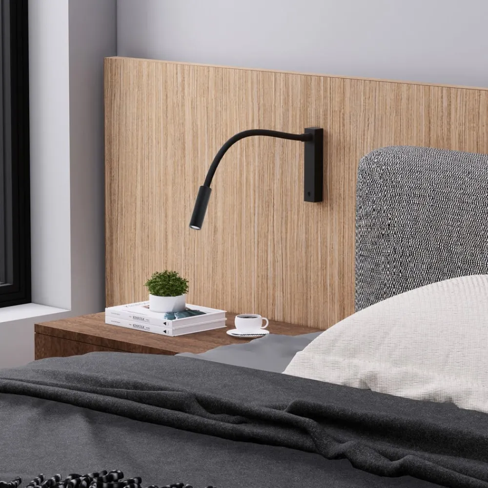 Molto Luce Væglamper>Arok LED-væglampe, sort, aluminium, fremspring 49 cm