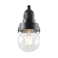 LED indbygningslampe Willi 68R, sort, aluminium, E27^Molto Luce Best