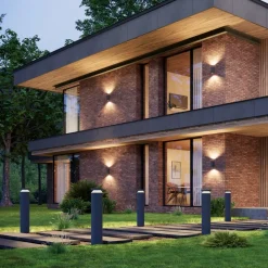 Molto Luce LED-sokkellampe Mona, Ø 18 cm, aluminium, højde 85 cm