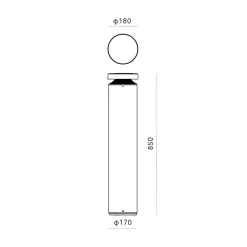 Molto Luce LED-sokkellampe Mona, Ø 18 cm, aluminium, højde 85 cm