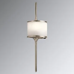 KICHLER Mona LED-væglampe, IP44, højde 55,9 cm, fortinnet