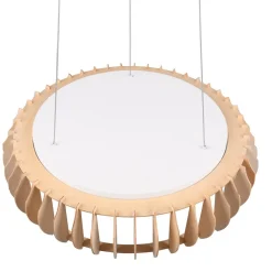 Monte LED hængelampe, Ø 60 cm, lyst træ, træ, CCT^Reality Leuchten Online