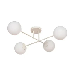 HELAM Moon loftlampe, 80 cm, 4 lyskilder, sandfarvet, glas, E27