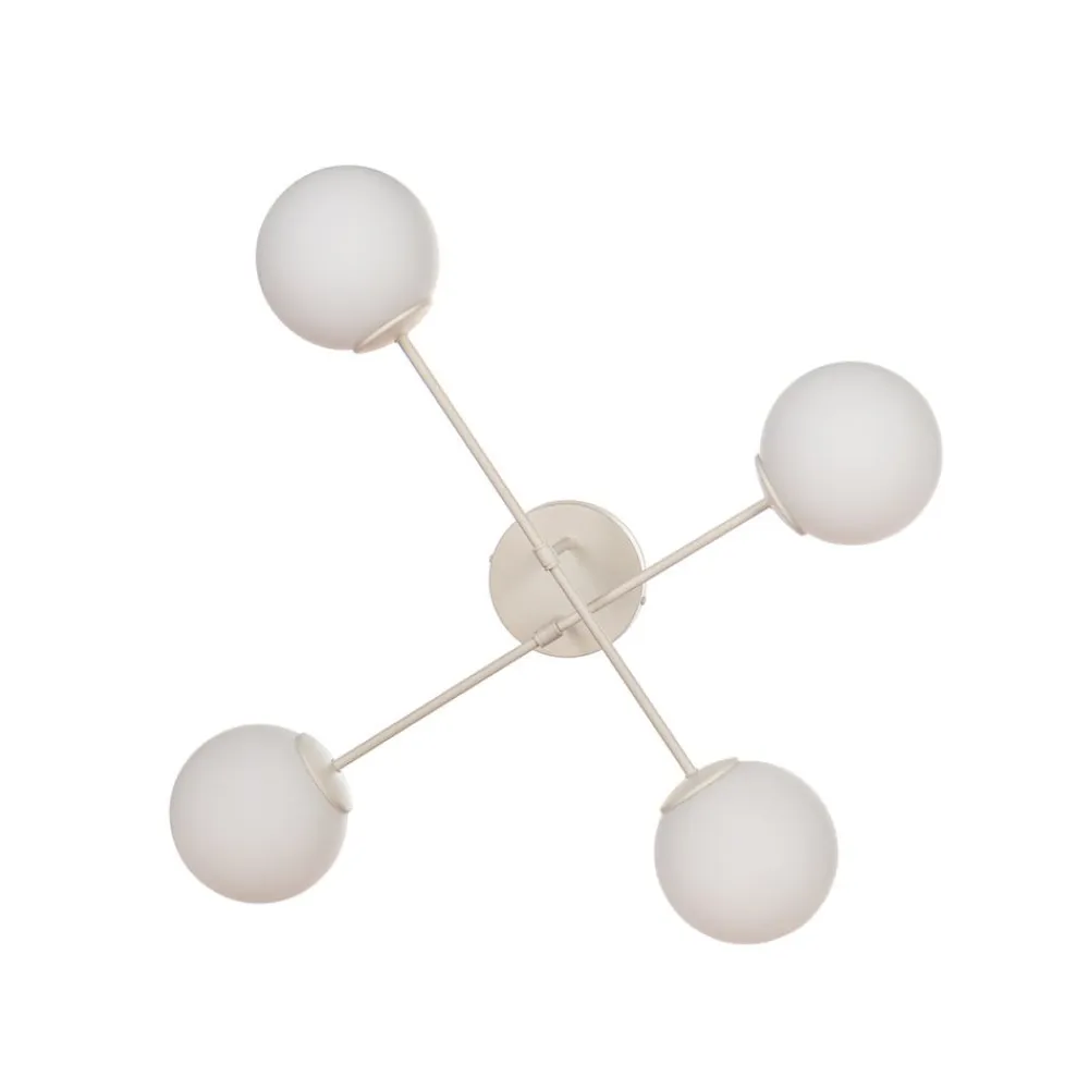 HELAM Moon loftlampe, 80 cm, 4 lyskilder, sandfarvet, glas, E27