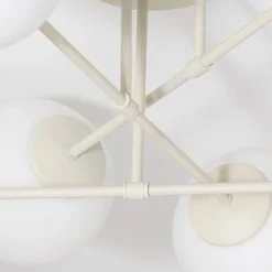 HELAM Moon loftlampe, 87 cm, 6 lyskilder, sandfarvet, glas, E27