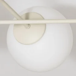 HELAM Moon loftlampe, 87 cm, 6 lyskilder, sandfarvet, glas, E27