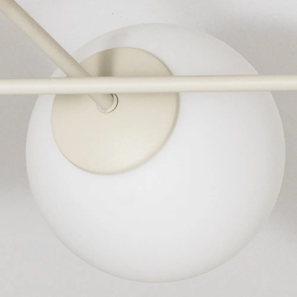 HELAM Moon loftlampe, 87 cm, 6 lyskilder, sandfarvet, glas, E27