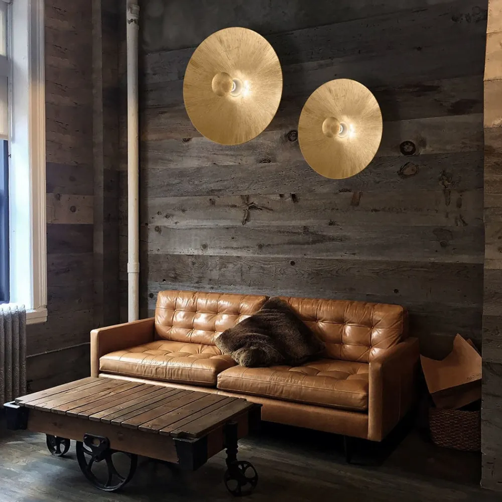 austrolux Moon Sun væglampe, Ø 54 cm, guld