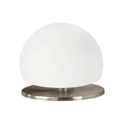 Morgana bordlampe, nikkel/hvid, touchdæmper, 3.000 K^Fabas Luce Hot