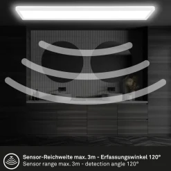 Briloner Move LED-panel, sensor, 98 x 20 cm, IP44, plast, hvid