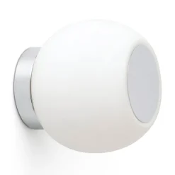 FARO BARCELONA Moy LED-væglampe i krom med glasskærm
