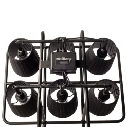 SELETTI Multilamp gulvlampe, 6 lyskilder, sort