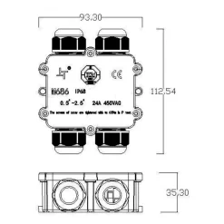 Multi-4x-fordeler, 4-delt til 2-4 kabler^Deko-Light Clearance