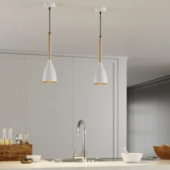 Luminex Pendellamper>Muza pendel, enkeltlys, hvid/lyst træ