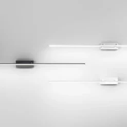 Nala LED-spejllampe, hvid, bredde 110 cm, metal^Fabas Luce Sale