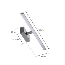 Nala LED-væglampe, sort, bredde 50 cm^Fabas Luce Clearance