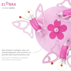 Børn Elobra Natsværmer loftlampe til børneværelset 3 lyskilder