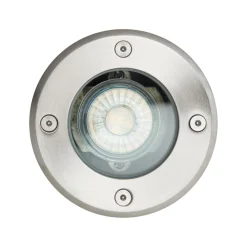 Nedgravningslampe Itch, Ø 11 cm, stål, metal^Brilliant