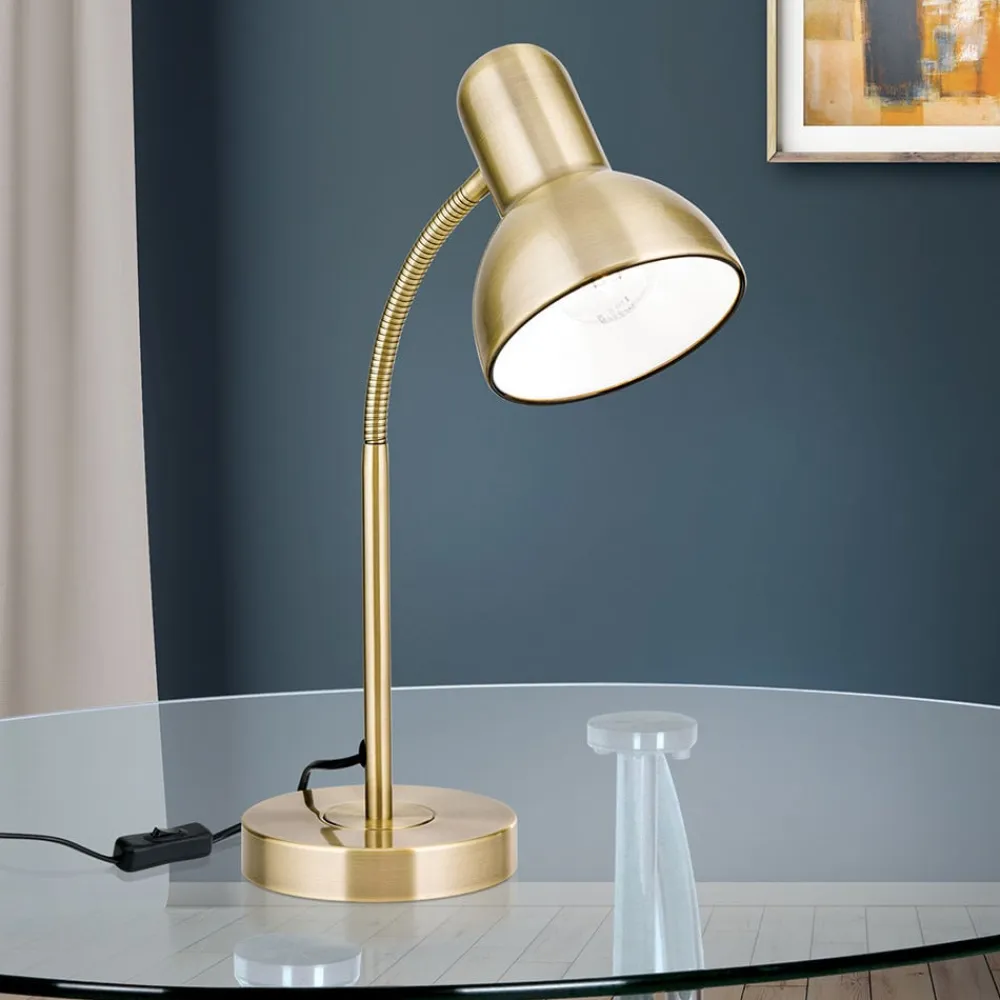 ORION Bordlamper>Nemo skrivebordslampe, fleksibel, antik messing