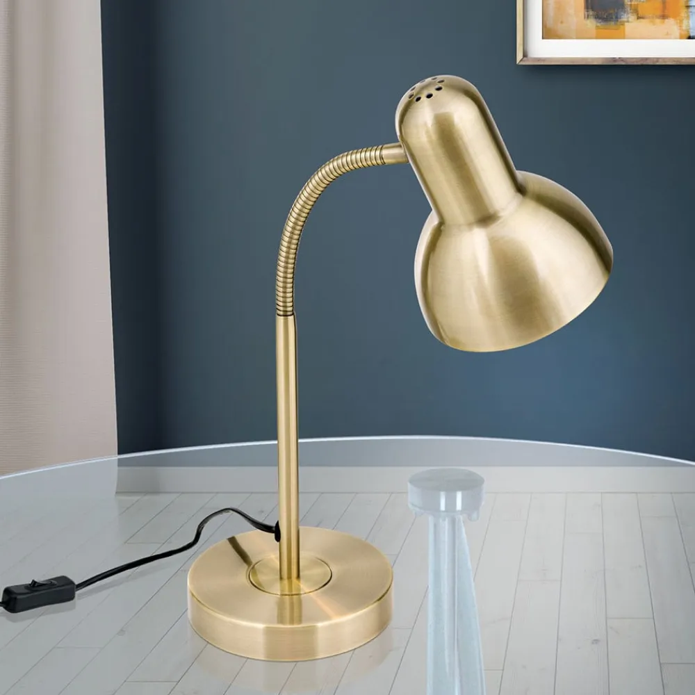 ORION Bordlamper>Nemo skrivebordslampe, fleksibel, antik messing