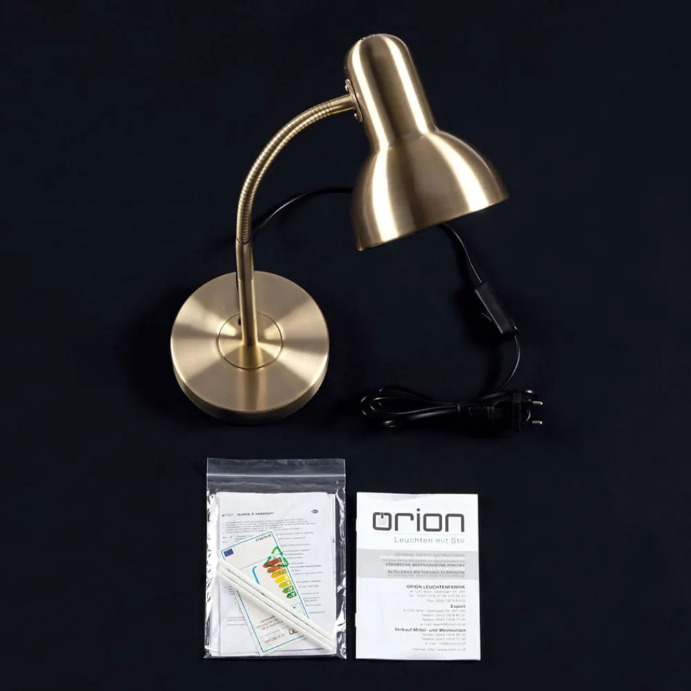ORION Bordlamper>Nemo skrivebordslampe, fleksibel, antik messing