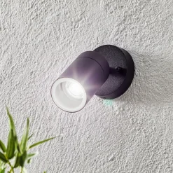 Konstsmide New Modena udendørs væglampe, GU10-spot, sort