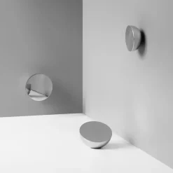 Væg spejl Aura Small, Ø 10 cm, stål^New Works New