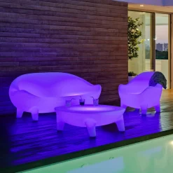 Aruba LED-lænestol, solcelle + genopladeligt batteri^Newgarden Hot