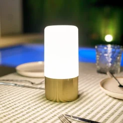 Newgarden Dekorationsbelysning|Terrassebelysning>LED-bordlampe Maia messingfarvet IP54 RGBW