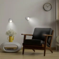 LED-væglampe Roll 8, hvid, drejelig^Newgarden Clearance