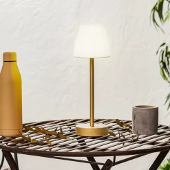 Newgarden Lola Slim LED-bordlampe batteri, messing