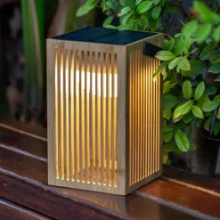 Okinawa LED-bordlampe solcelle, bambus^Newgarden Outlet