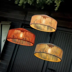 Newgarden Udendørs Pendellamper>pendellampe Calabardina, brun, reb, Ø30cm, IP44