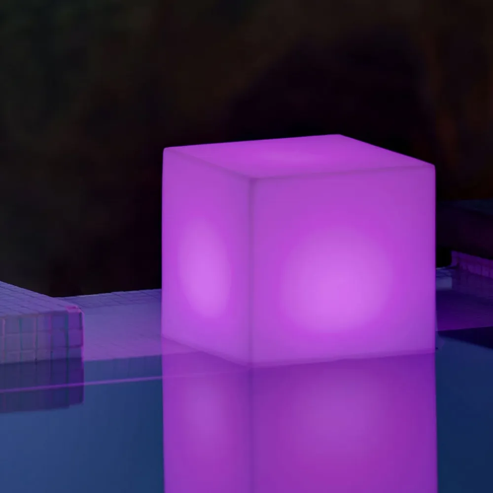 Newgarden solcellelampe Cuby cube, højde 32 cm