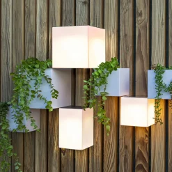 Newgarden Solcelle Lampe Med Sensor|Væglampe Med Sensor>Wally LED-solcellelampe til vægmontering, 12 x 12 cm