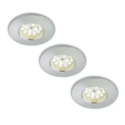 Briloner Nikas IP44 LED indbygningsspot, alu, 3 stk.