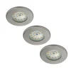 Nikas IP44 LED-indbygningsspot, nikkel, 3 stk.^Briloner Outlet