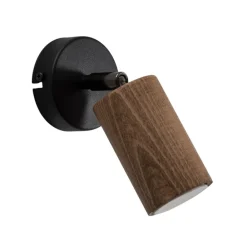 Nise væglampe, 1 lyskilde, sort stål, træ^Luminex Outlet