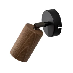 Nise væglampe, 1 lyskilde, sort stål, træ^Luminex Outlet
