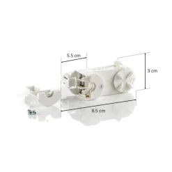 GLOBAL Noa 3-faset multiadapter, bærestyrke 10 kg, hvid