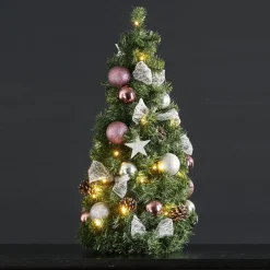 Noel LED-grankogle med sølv-/pinkfarvet dekoration^STAR TRADING New