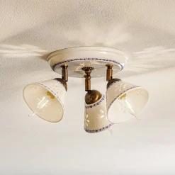 Ceramiche Loftlamper|Loftlamper>NONNA loftlampe i hvid keramik, 3 lyskilder