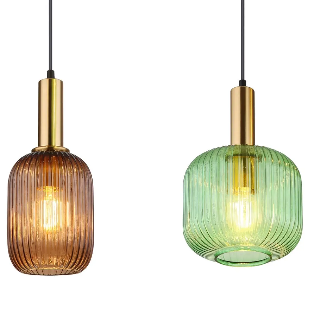 Normy pendellampe, længde 115 cm, farvet, glas, 4 lyskilder.^Globo Online