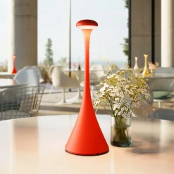 Sigor Dekorationsbelysning>Nudrop LED-bordlampe, batteri, IP54, ildrød